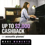 Up to $2000 Cashback on All Acoustic Pianos (from Participating Retailers) @ Yamaha