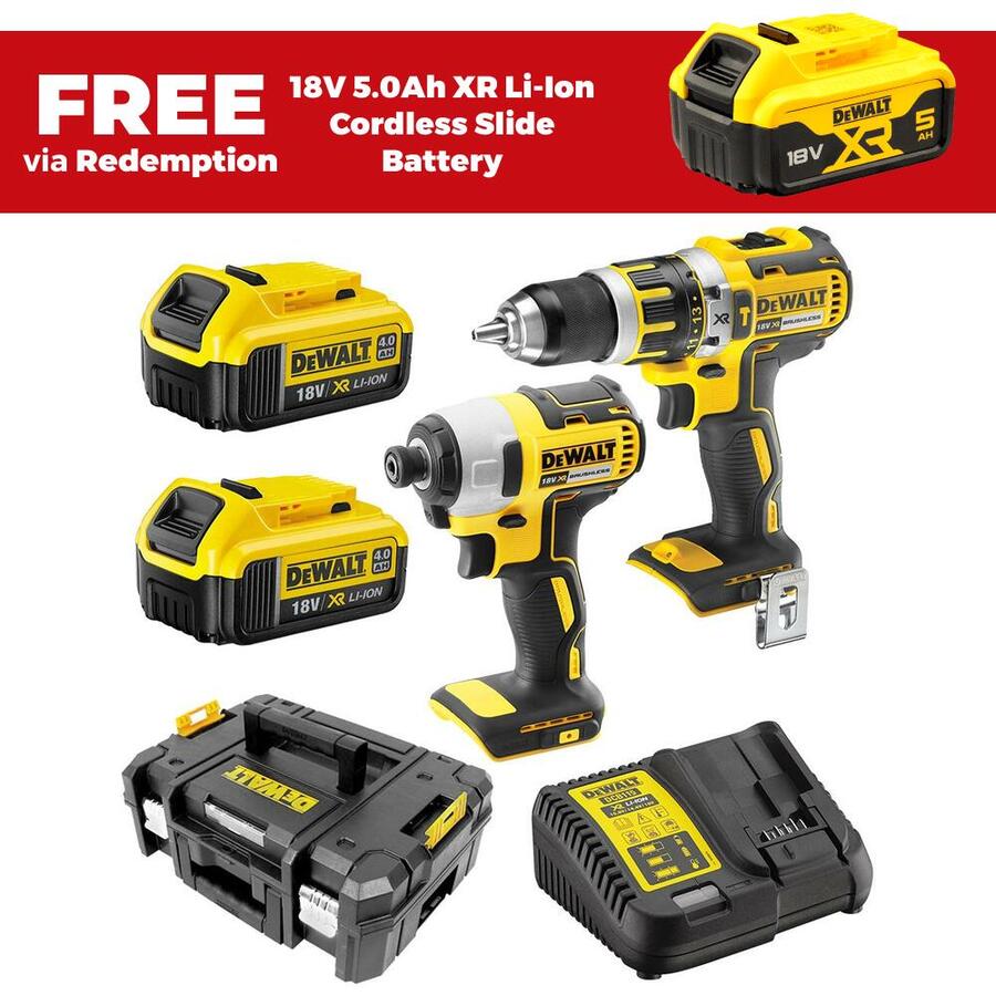 DeWALT 18V B/Less 2 Piece 2x4Ah Combo Kit DCK2066M2TXE 299 Del'd