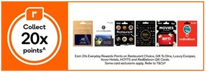 20x EDR on Restaurant Choice, Gift To Dine, Luxury Escapes, Accor Hotels, HOYTS & RedBalloon Gift Cards @ Woolworths in-Store