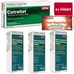 3x Pharmacy Action Mometasone + 30x Cetrelief + Bonus Ibuprofen $39.99 Delivered @ PharmacySavings