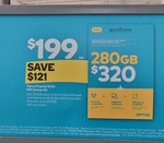 Optus 365-Day Prepaid SIM 280GB Data $199 in-Store Only (Save $121) @ Woolworths