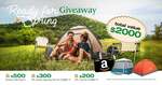 Win a US$500 Amazon Gift Card, 1 of 3 4PL Quick-Opening CAMEL Tents or 1 of 3 2PL CAMEL Tents from Camel Outdoors US