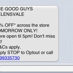 GoodGuys Helensvale 15% off Storewide until 5pm Today. T&C's Apply (Not Sure What They Are)