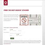 FREE 'Do Not Knock' Stickers from Origin Energy & ACCC