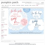 Pumpkin Patch - Free Shipping, Esale Tees All $7 & under and Dresses $15 & under