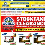 3 Day Stocktake Clearance $49 PVR, $99 Slow Juicer, $888 10kg Washer, $39 Tap & More. 2nds World