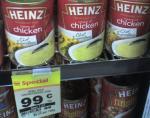 Half price (99c) Heinz Soup 400-420g Varieties at Safeway/Woolworths