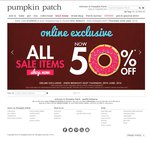 Pumpkin Patch Online Sale 50% off All Items and Free Delivery till Midnight 26/6
