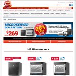 HP Microserver N54L $259/G8 G1610T $409, Netgear RN314 $399 + 20% Off 1st Hard Drive/Switch @ Shopping Express