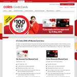 $100 off Single Shop for New Coles Mastercard Customers