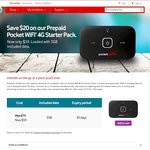 Vodafone Pocket Wi-Fi 4G R216 + 3GB $59 @ Vodafone Online Store