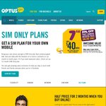 Optus 7GB Data - 1/2 Price Online, $20/Month for First 2 Months of 12 Month Plan (Total $440)