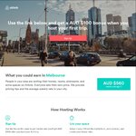 Airbnb - Get a AUD $100 Bonus When You Host Your First Trip in Melbourne VIC