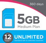 Lebara Medium Plan 360 Days Starter Pack $199 - 5GB Data/Month