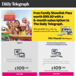 [NSW] Free Family Showlink Pass (Sydney Royal Easter Show) with 6 Month Daily Telegraph Subscription $109