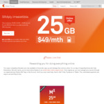 Telstra 25GB Data (10GB+15GB Bonus) $49 P/M 12 Months Contract