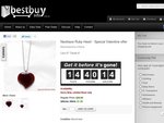 $1 - Ruby Heart Shape Necklace - Valentine Special Offer Until Stock Last - (Expired)
