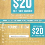 $20 off Pet Food Orders of $50 or More + Free Shipping over $49 @ Pet Circle (New Customers)