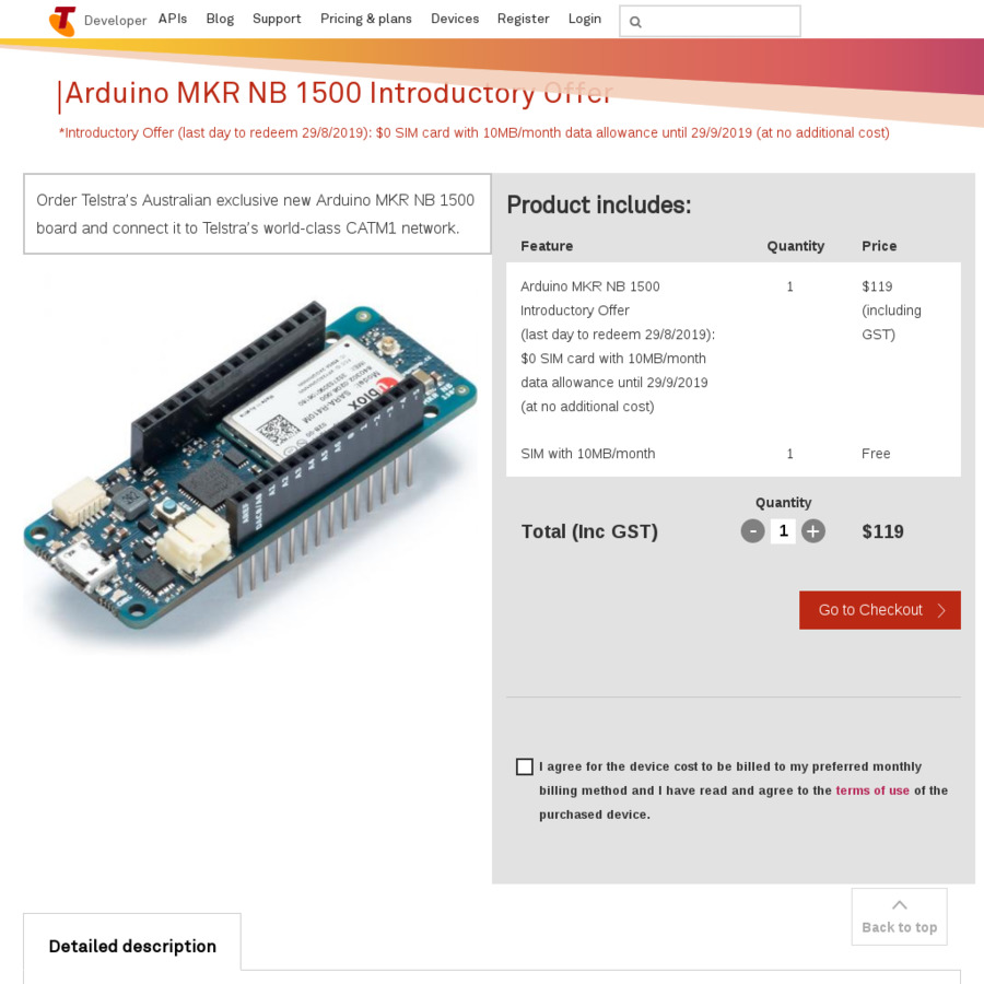 arduino mkr nb 1500 iot developer board