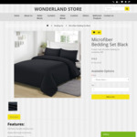 Microfiber Bedspread Set Black $16 (Single) ~ $29.70 (King) + Shipping @ Wonderland Store