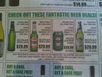 1/2 Price Beer (Vic) Carlsberg Wed, Beck's Pilsner Thu, Heineken Cans Fri, Peroni Sat ALL $29.99