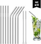 Set of 8 Stainless Steel Straws - $5.99 + Delivery ($0 with Prime/ $39 Spend) @ Direct From Factory Amazon AU