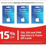 15% off iTunes & App Store Gift Cards @ ALDI