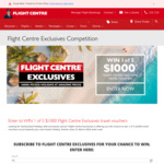 Win 1 of 5 $1,000 Flight Centre Exclusives Travel Vouchers from Flight Centre