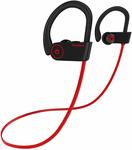 Muzili Bluetooth Noise Cancelling Earbuds w/ Mic IPX7 Waterproof Red $8.99 + Delivery ($0 with Prime) @ Amazon AU