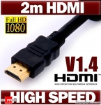 7.95 Shipped 2m HDMI Cable V1.4 3D High Speed with Ethernet HEC Full HD 1080p Digital Gold Plated