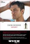 For the males - FREE Dior Homme Sport Eau De Toilette sample @ Myer