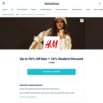 20% off at H&M Online (Combine with 10% off Rewards Sign up) @ Student Beans