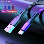 USLION 3A USB to USB-C Nylon Braided Cable 0.5m US$1.07 (~A$1.48), 1m US$1.62 (~A$2.24) Delivered @ USLION Official AliExpress