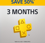 50% off 3-Month PlayStation Plus Subscription $16.95 (New Customers Only) @ PlayStation Store