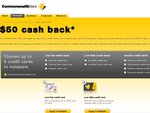 $50 Cashback When You Apply for Any CBA Credit Card and Spend Withint 30 Days