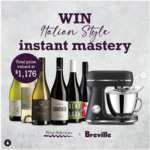 Win a Breville The Bakery Chef Hub with Pasta Chef Attachment and Mixed Dozen Italian Style Wines from Selector Magazine