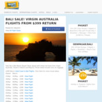 Virgin: Bali Return Gold Coast $399, Adelaide $420, Brisbane $446, Sydney $455, Melbourne $468 @ I Want That Flight