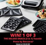 Win 1 of 3 Baccarat The Deluxe Snack (3 in 1) Toastie Press Worth $159.99 from House