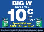 Save 10c per litre petrol from BigW
