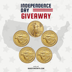 Win 1 of 5 1/10th oz American Gold Eagles Coins from Investor Crate