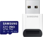 Samsung PRO Plus + Reader 512GB microSDXC up to 160MB/s UHS-I, U3, A2, V30 $66.82 Delivered @ Amazon US via AU