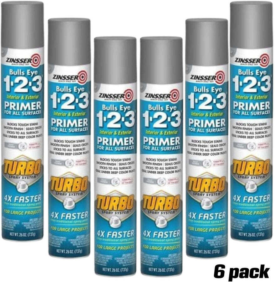 Zinsser RustOleum Turbo Spray Primers 737g Can Grey 59.95 Delivered