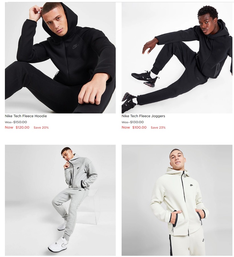 Minimum 20% off Nike Tech Fleece + $6 Delivery ($0 in-Store/ $150 Order ...