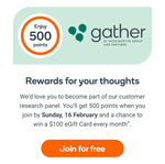 Earn 500 Everyday Rewards Points (Worth $2.50 or 250 Qantas Points) by Joining Gather (Woolworths) Customer Research Panel