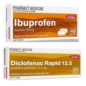 48x Ibuprofen 200mg + 20x Diclofenac Rapid 12.5mg Muscle/Pain Relief $10.99 Delivered @ PharmacySavings