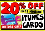 20% off iTunes Cards at JB Hi-Fi. Instore Only
