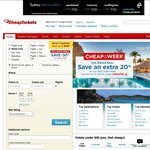 Cheaptickets.com Travel Booking Site - 20% Off Coupon