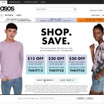 ASOS - $15, $30 and $50 off When Spending $100, $150 and $200