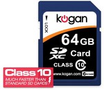 Kogan 64GB SDXC Class 10 (60MB R, 40MB W) - $39 Free Shipping (32GB $24)