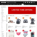 Myer Mid-Season Sale Various Offers, $15 off Every $75 on Selected TV's + More
